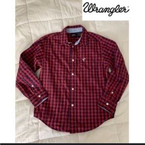 Wrangler boys long sleeve button front plaid